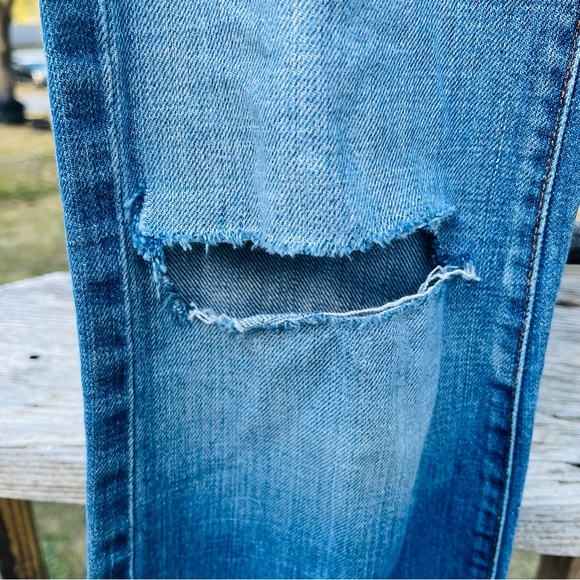 7 For All Mankind Low Rise‎ Jeans Women Size 28 Blue Cotton Distressed - Picture 6 of 12